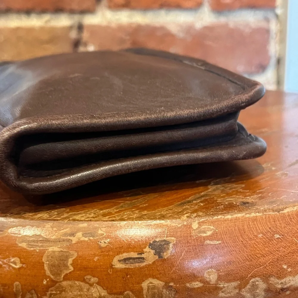 Vintage Coach Chunky Pouch Case Cosmetic Bag Brown Zip USA W/tag & Creed - Picture 12 of 16